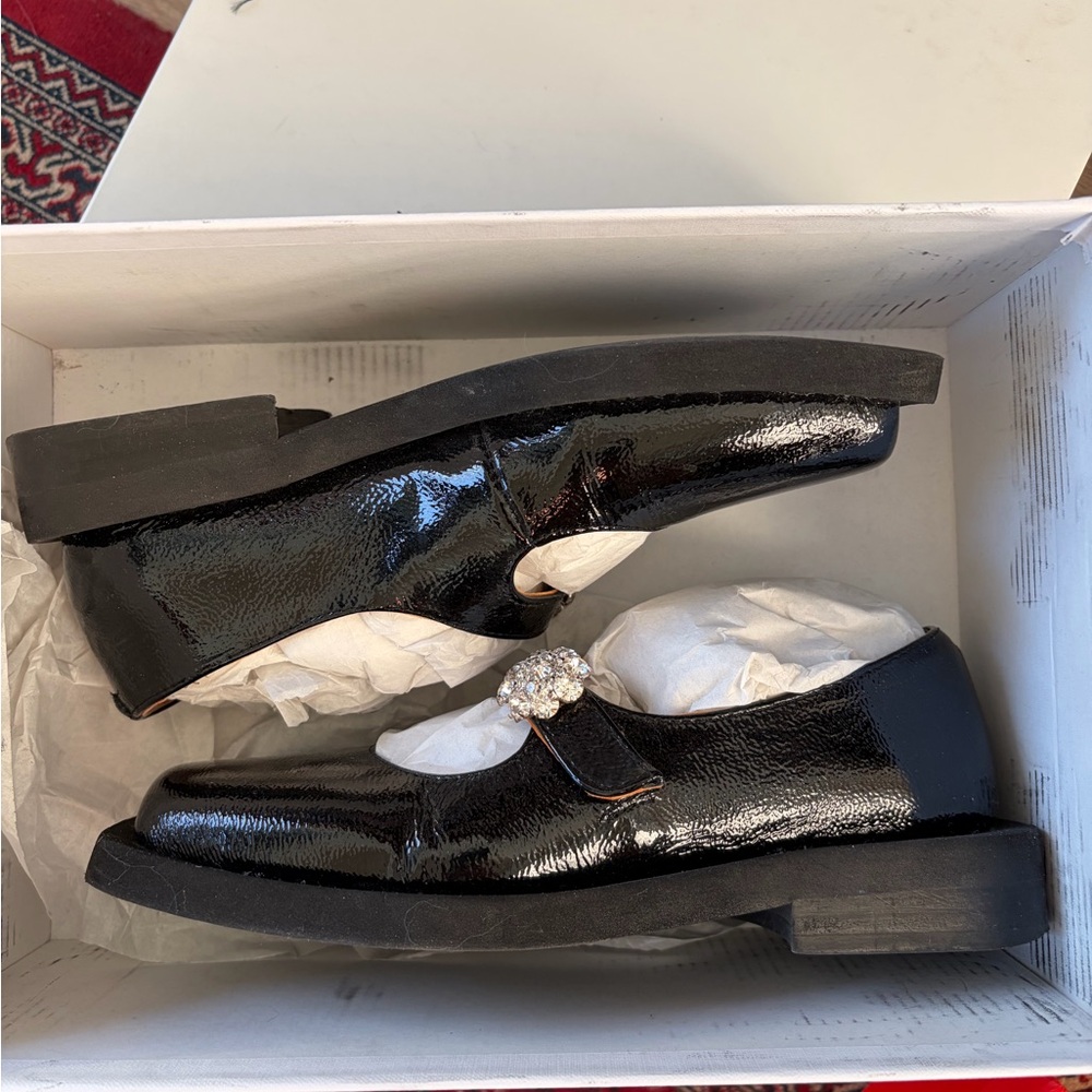 Ganni Mary Jane Flats with Crystal Embellishment - Picture 10 of 13